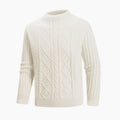 Men's Cable-Knit Mock-Neck Regular-Fit Pullover Sweater - Ecru