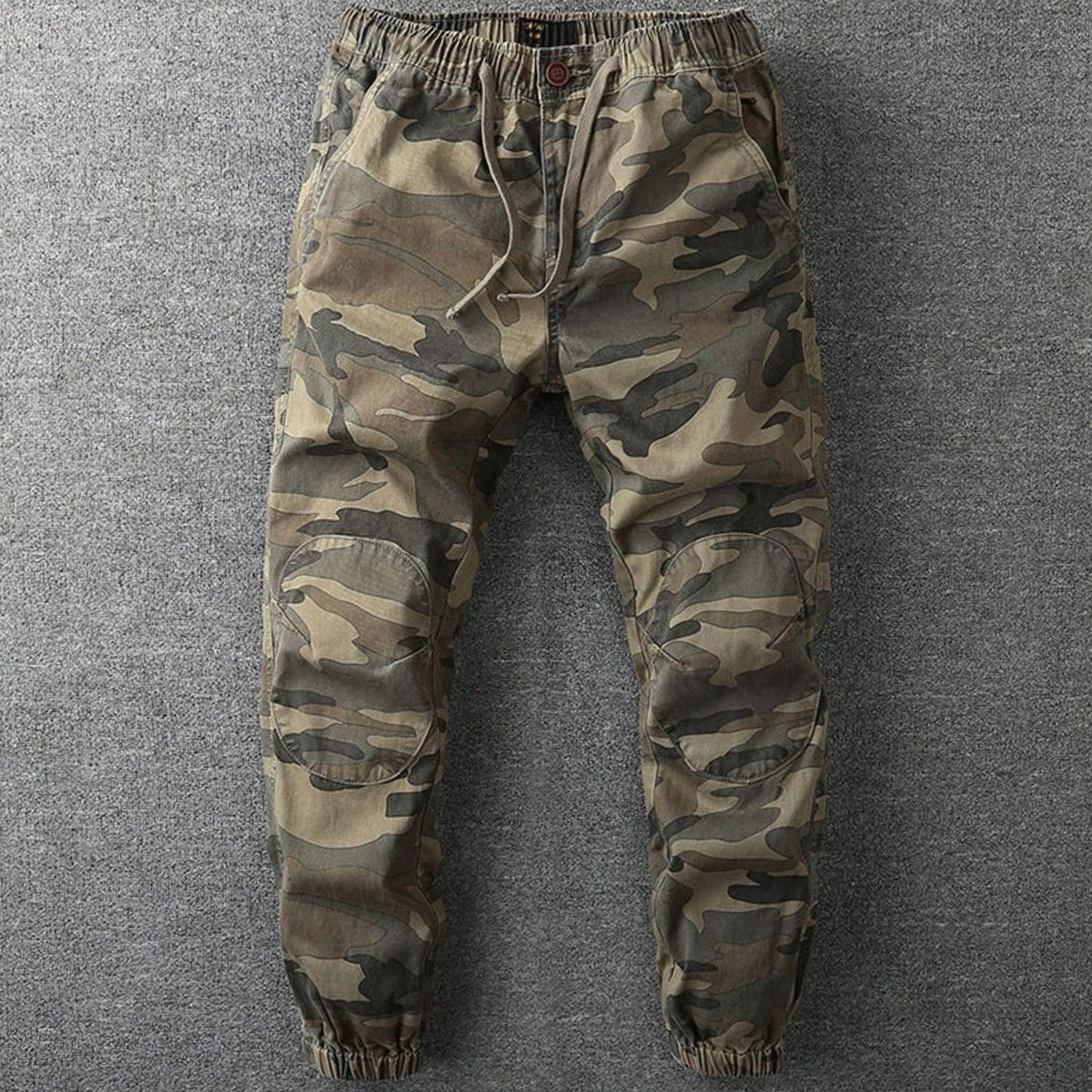 Men's Camo Elastic-Waist Drawstring Jogger Pants - Gray