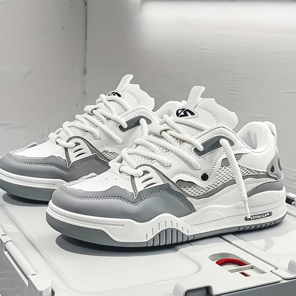 Men's Chunky Low-Top Lace-Up Casual Sneakers - Gray