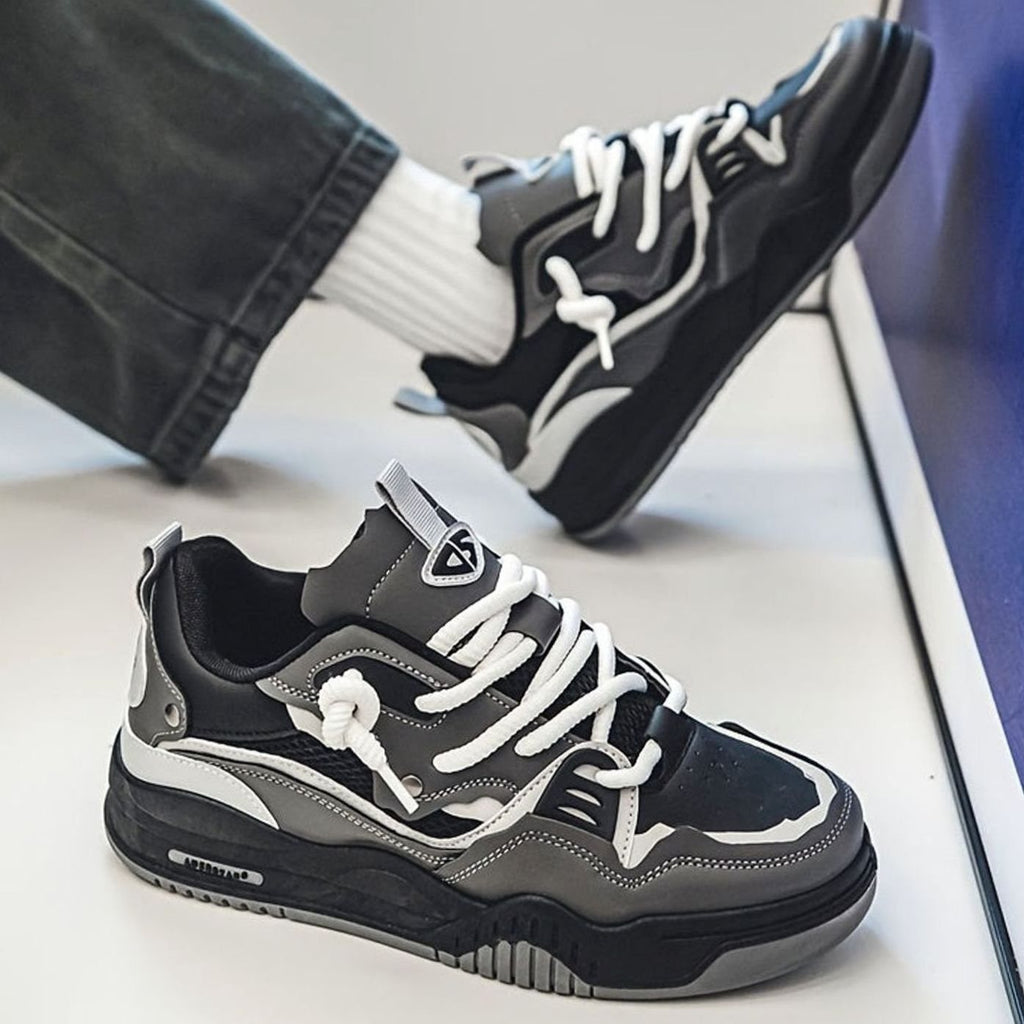 Men's Chunky Low-Top Lace-Up Casual Sneakers