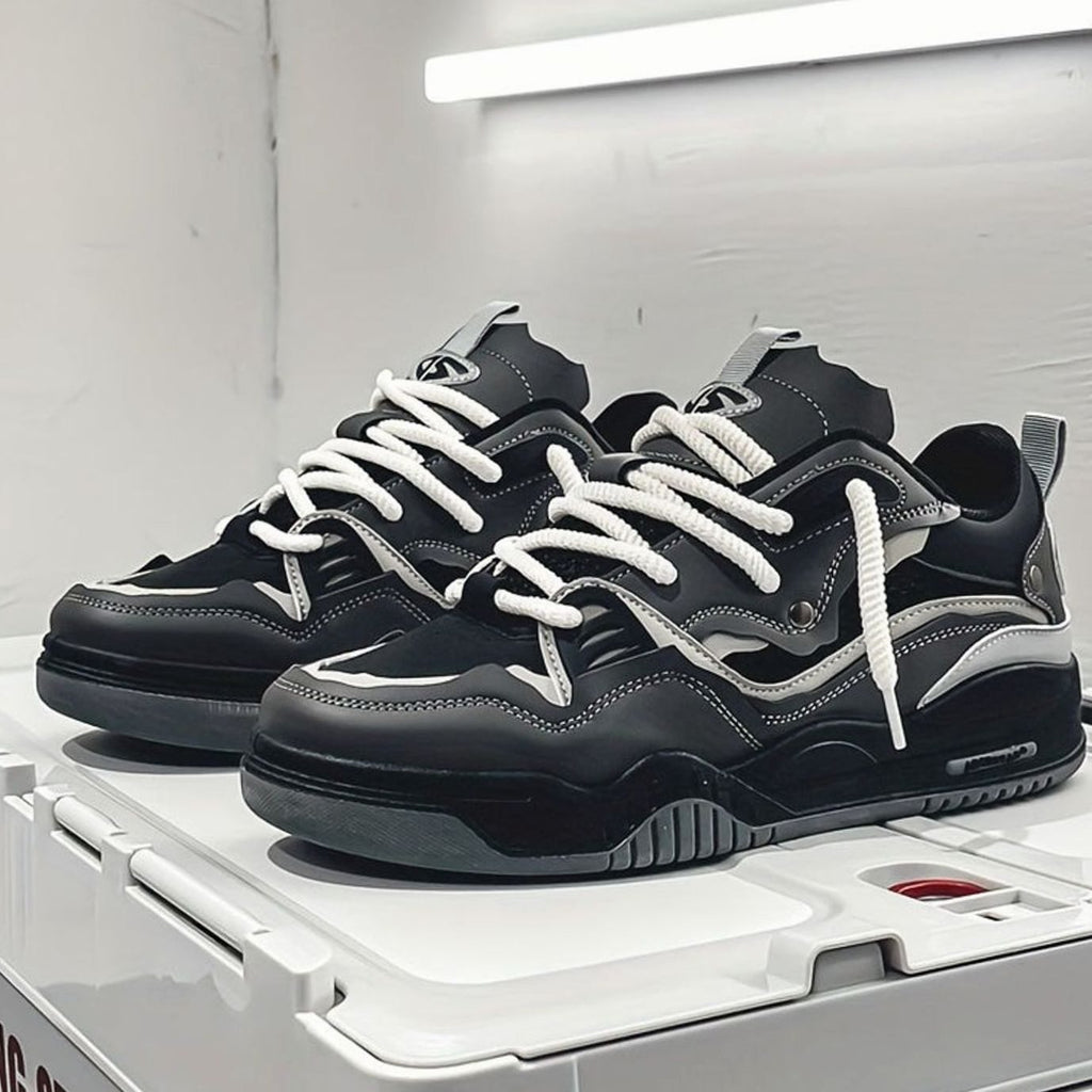 Men's Chunky Low-Top Lace-Up Casual Sneakers