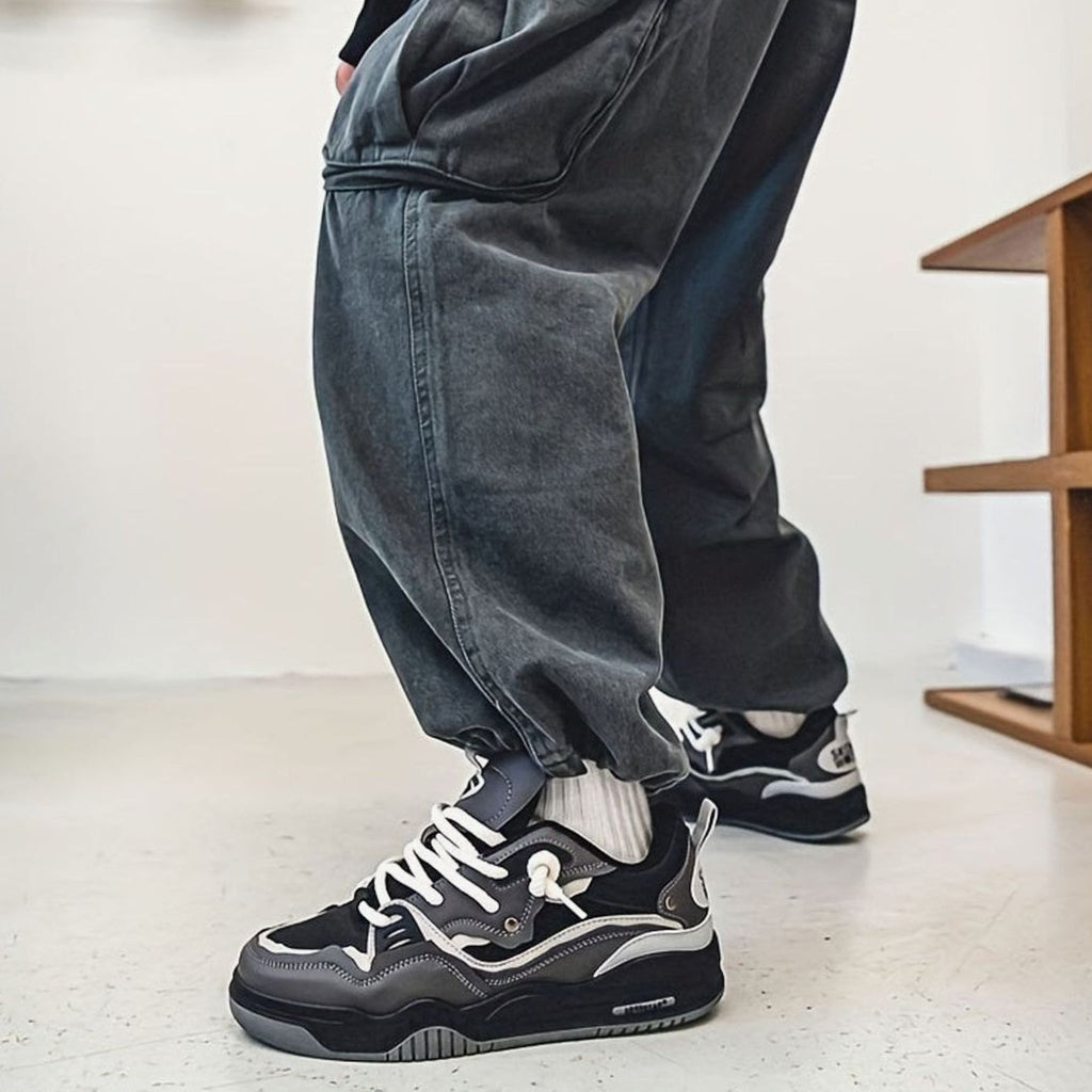 Men's Chunky Low-Top Lace-Up Casual Sneakers