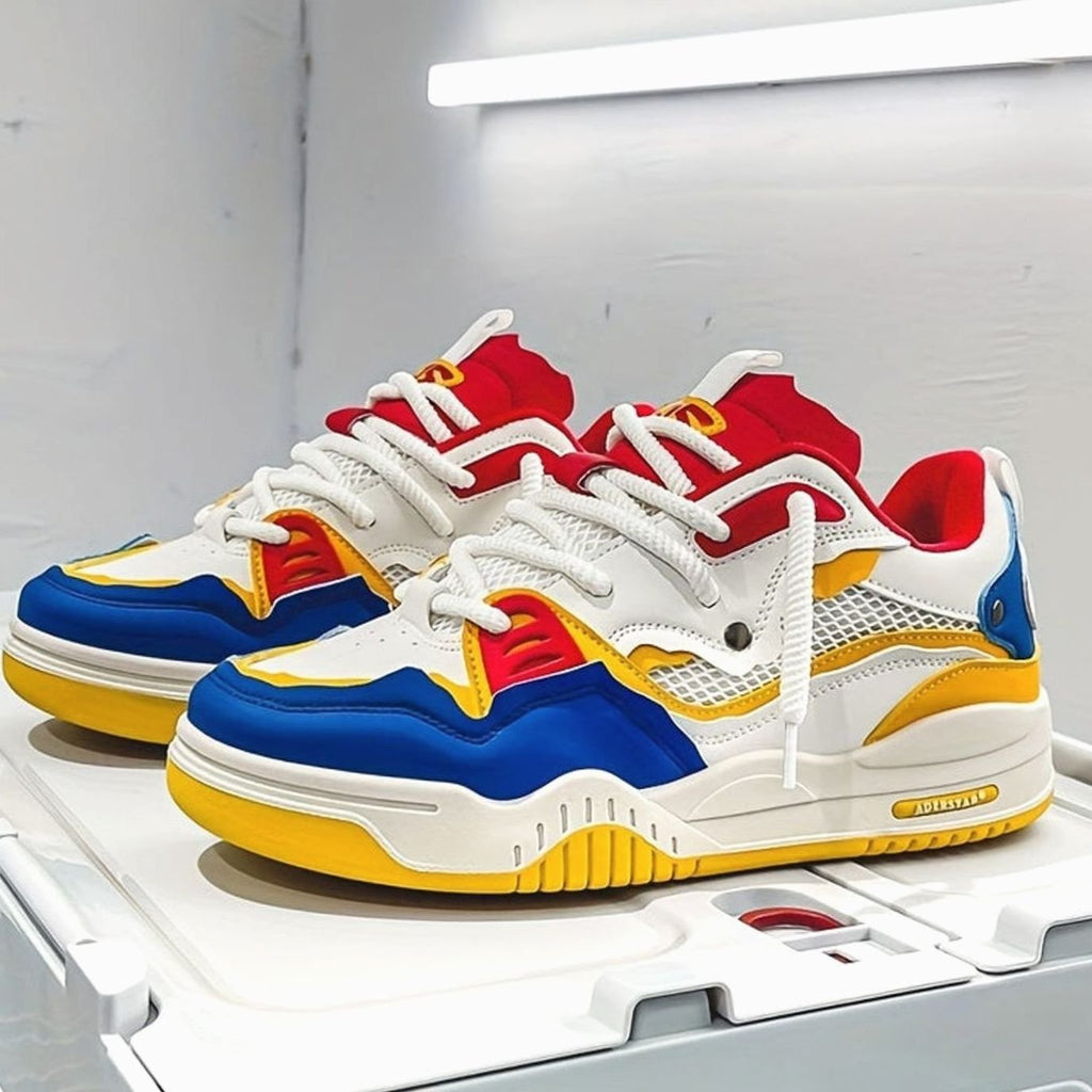 Men's Chunky Low-Top Lace-Up Casual Sneakers