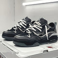 Men's Chunky Low-Top Lace-Up Casual Sneakers - Black