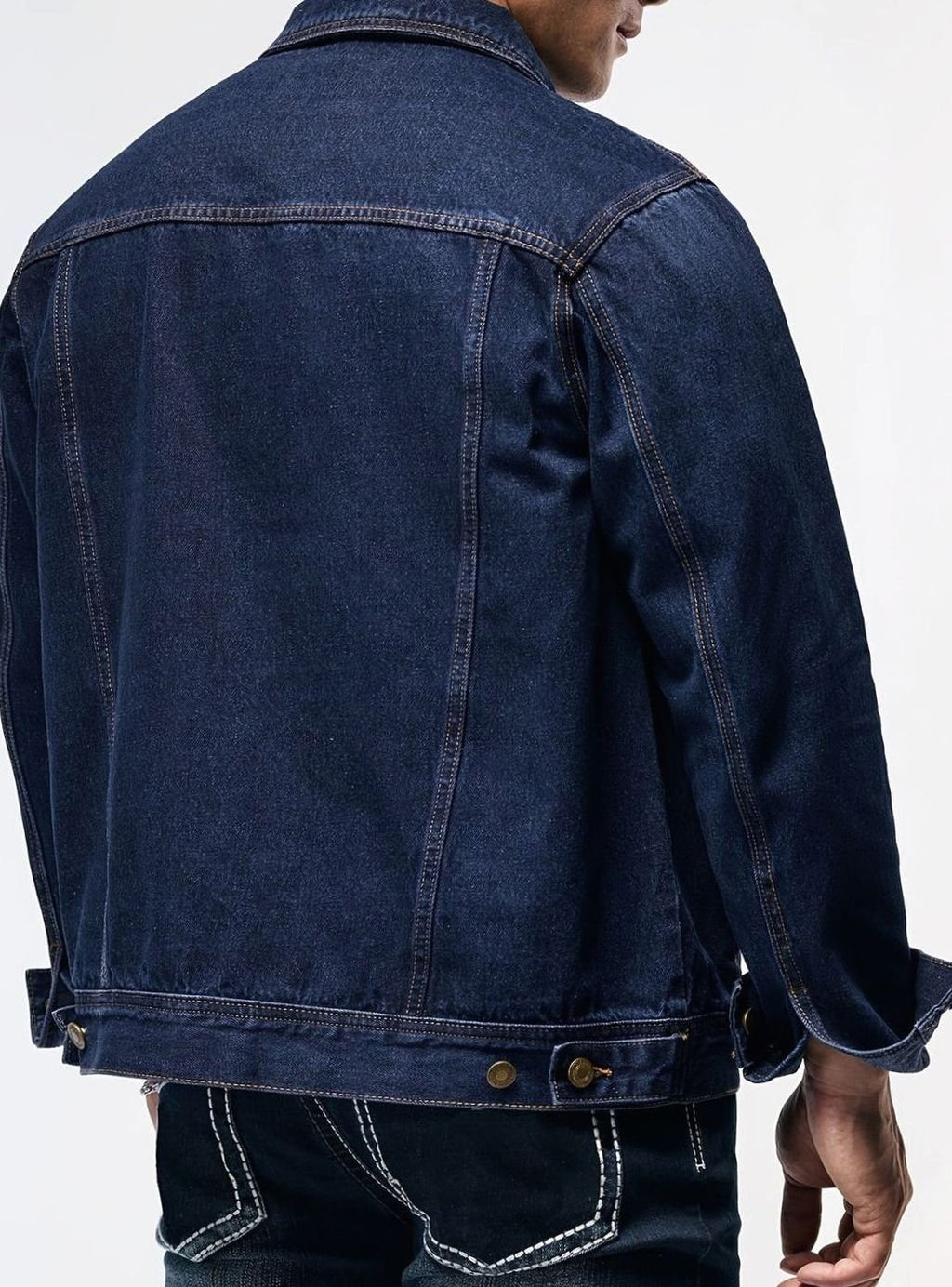Men's Classic Button-Front Regular-Fit Denim Trucker Jacket