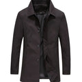 Men's Classic Button-Up Lightweight Jacket Tailored Fit - Black