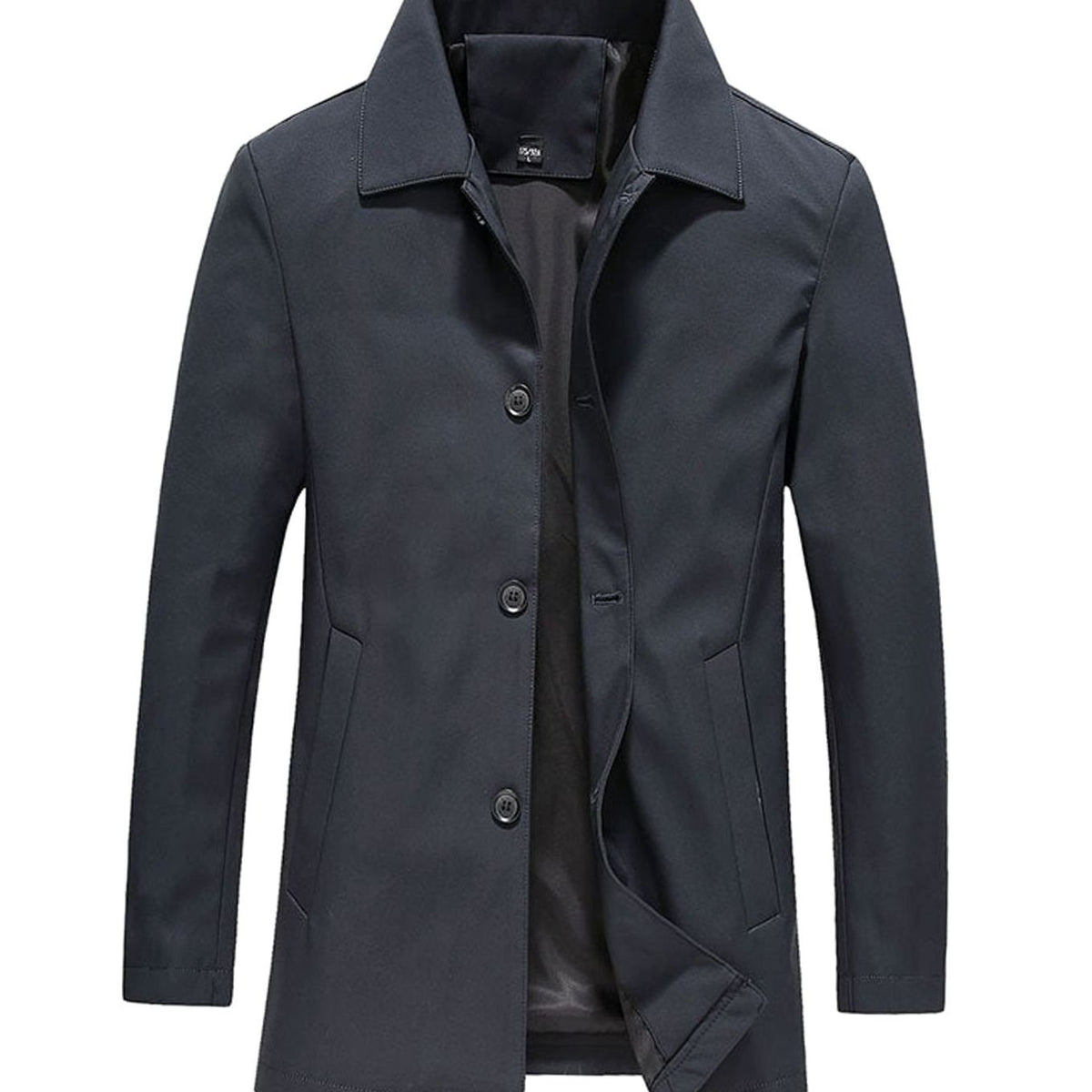 Men's Classic Button-Up Lightweight Jacket Tailored Fit - Navy Blue