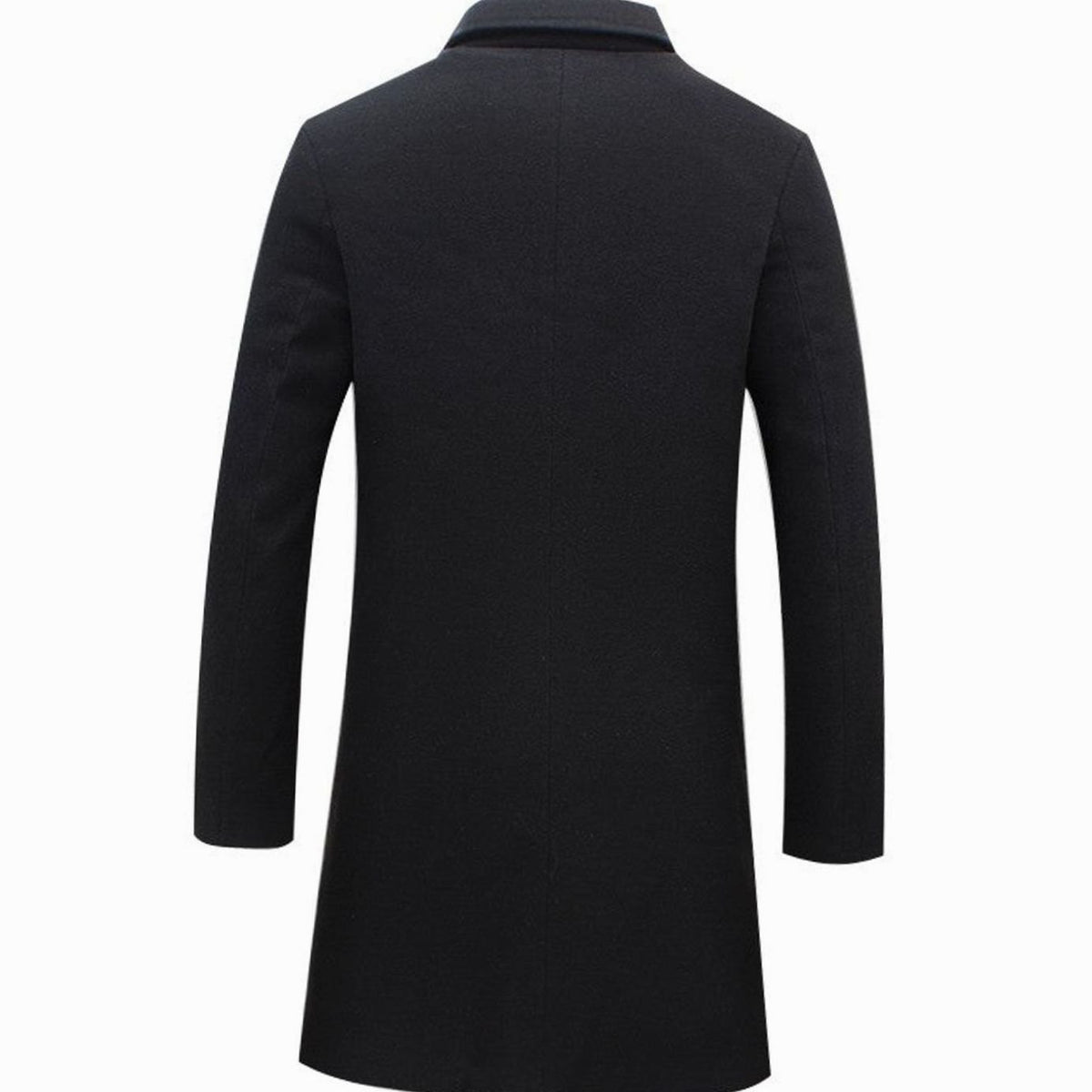 Men's Cold Weather Tailored Single-Breasted Wool-Blend Overcoat