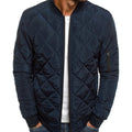 Men's Diamond-Quilted Full-Zip Bomber Jacket - Tibetan Blue
