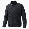 Men's Diamond-Quilted Stand-Collar Full-Zip Jacket - Black