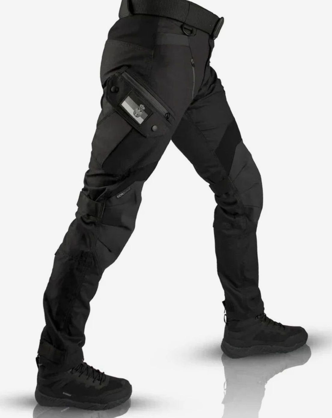 Men's Durable Tactical Cargo Pants Multi-Pocket Reinforced - Black