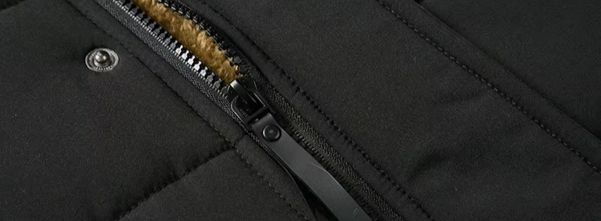 Men's Fleece-Lined Fur Hood Heavy-Duty Winter Jackets