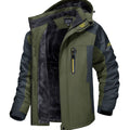 Men's Fleece-Lined Hooded Insulated Heavy-Duty Winter Jackets - Army Green