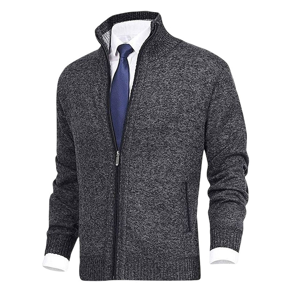 Men's Full-Zip Stand-Collar Knit Mens Cardigan Sweater