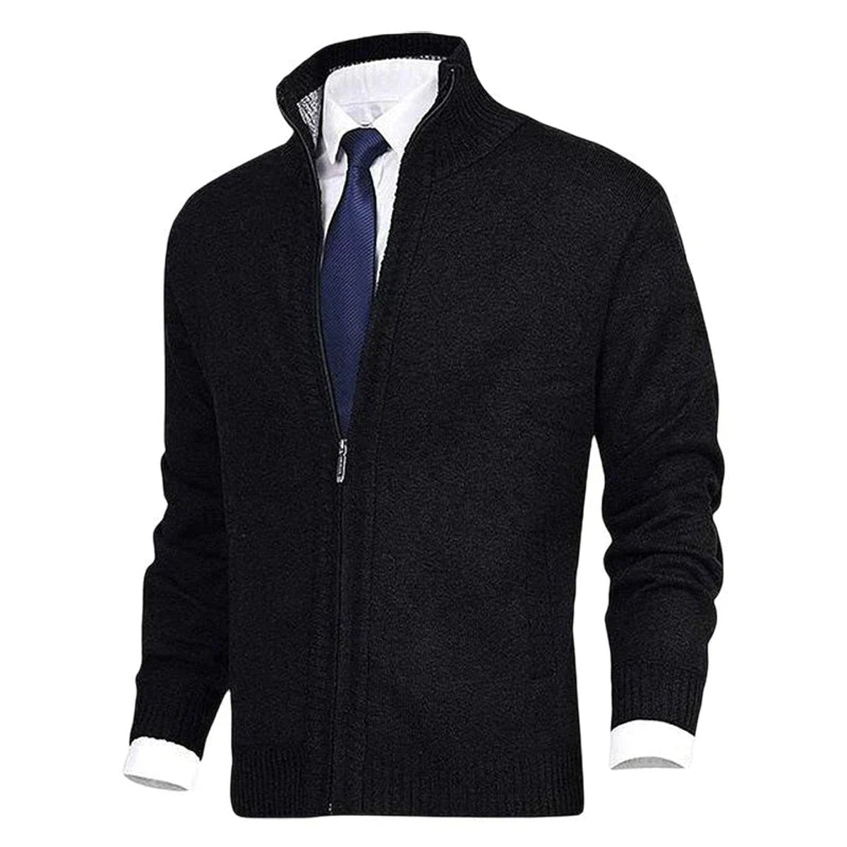 Men's Full-Zip Stand-Collar Knit Mens Cardigan Sweater