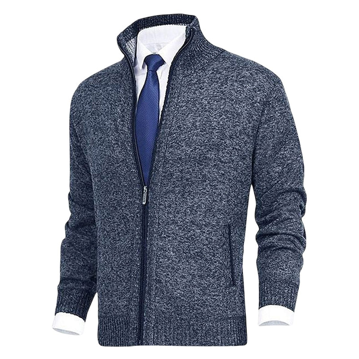 Men's Full-Zip Stand-Collar Knit Mens Cardigan Sweater