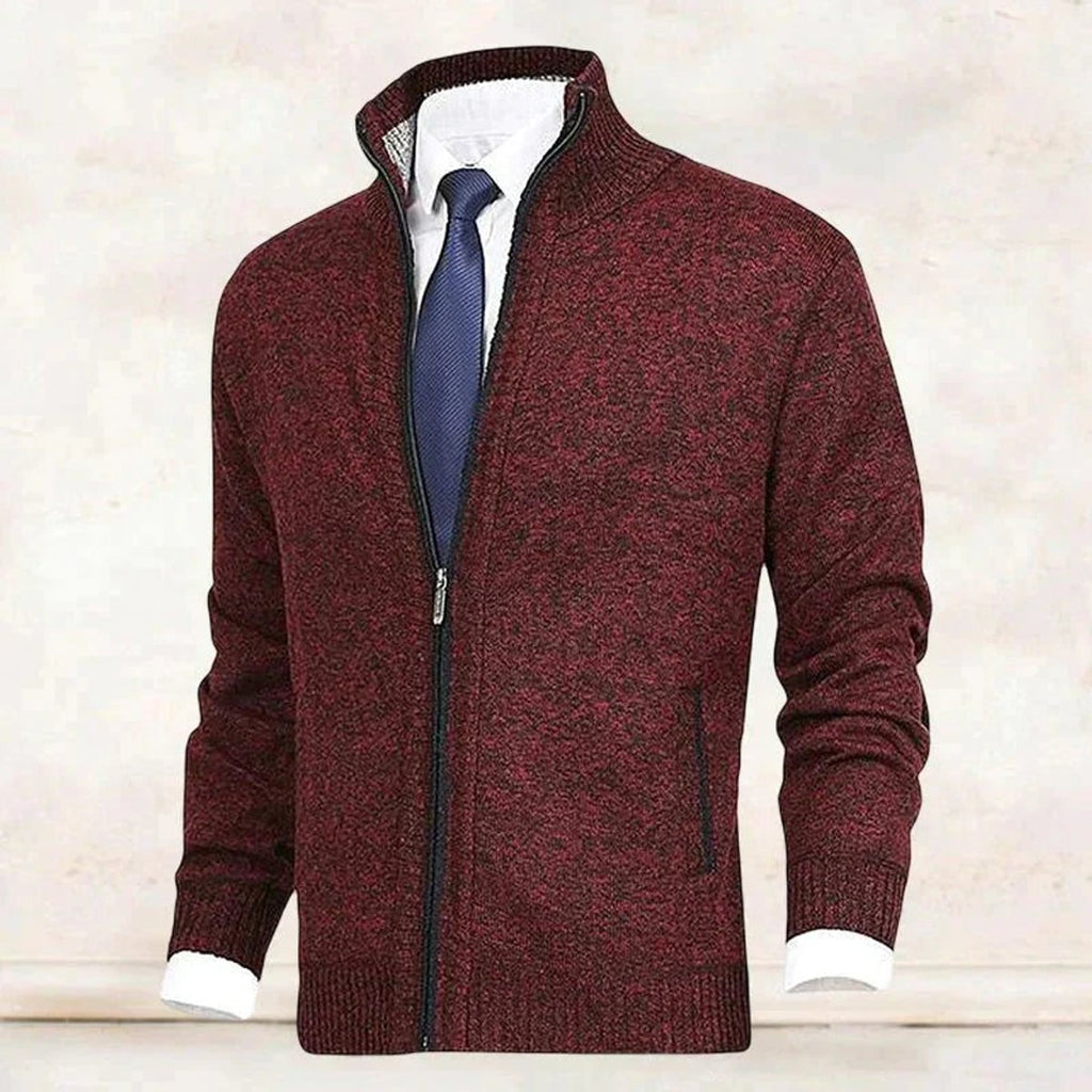 Men's Full-Zip Stand-Collar Knit Mens Cardigan Sweater