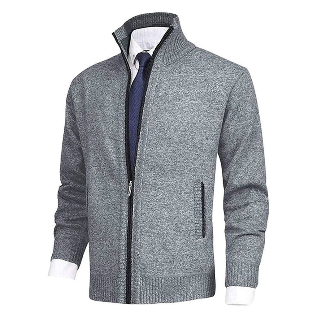 Men's Full-Zip Stand-Collar Knit Mens Cardigan Sweater