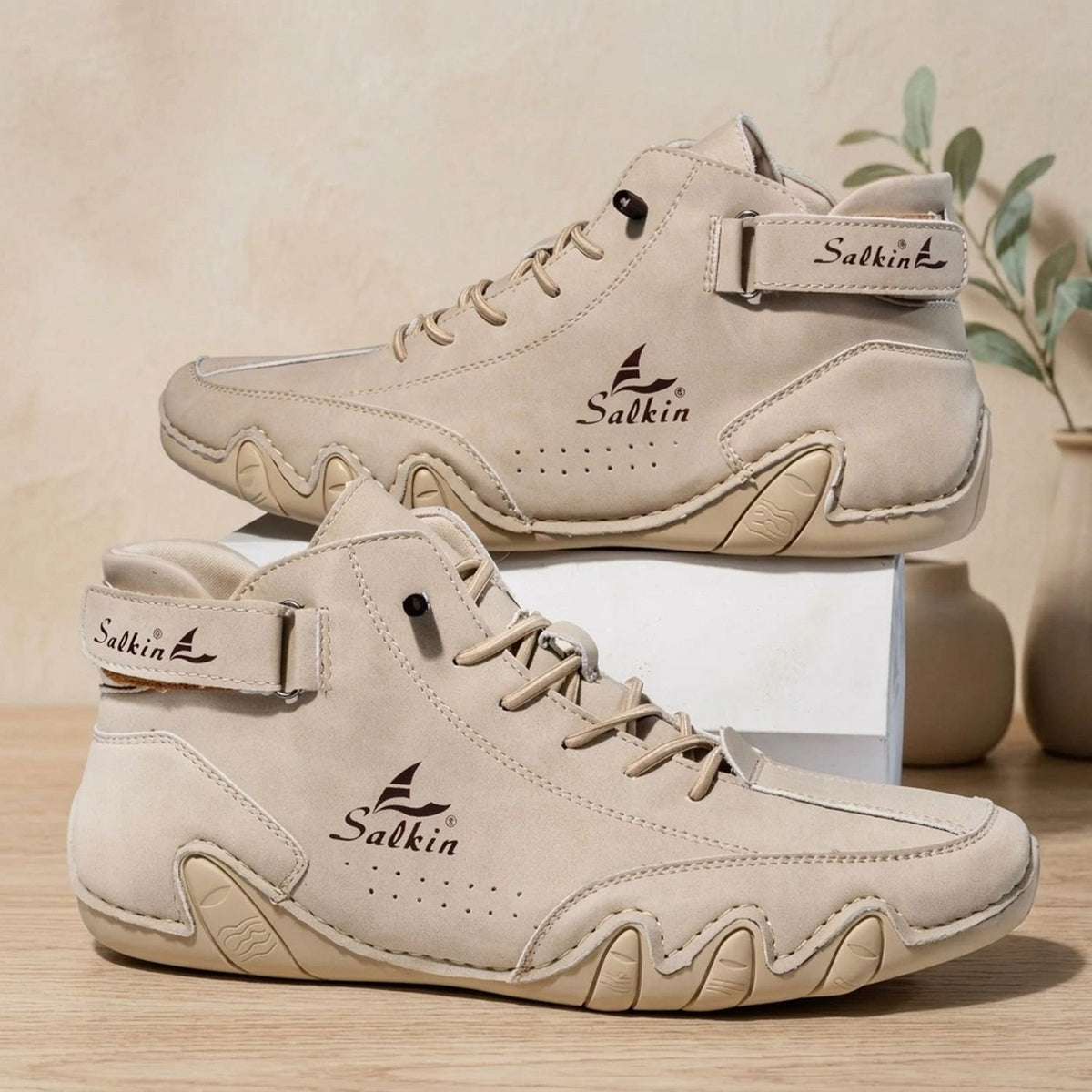 Men's High-Top Lace-Up Suede Ankle Sneakers