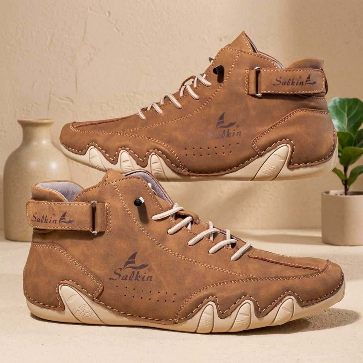 Men's High-Top Lace-Up Suede Ankle Sneakers