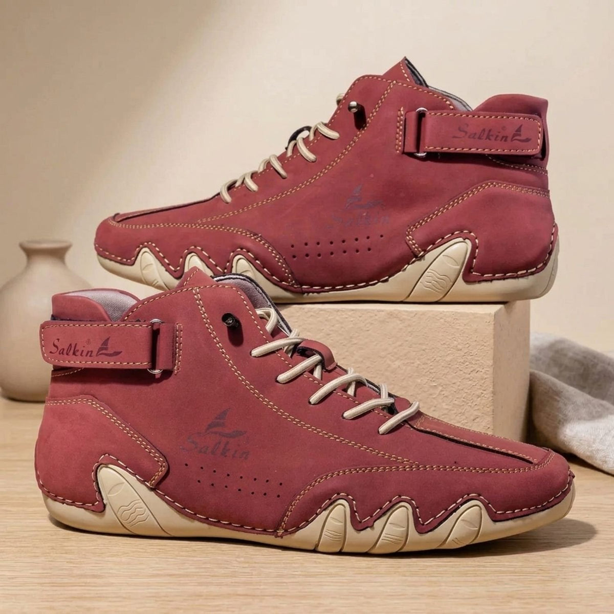 Men's High-Top Lace-Up Suede Ankle Sneakers
