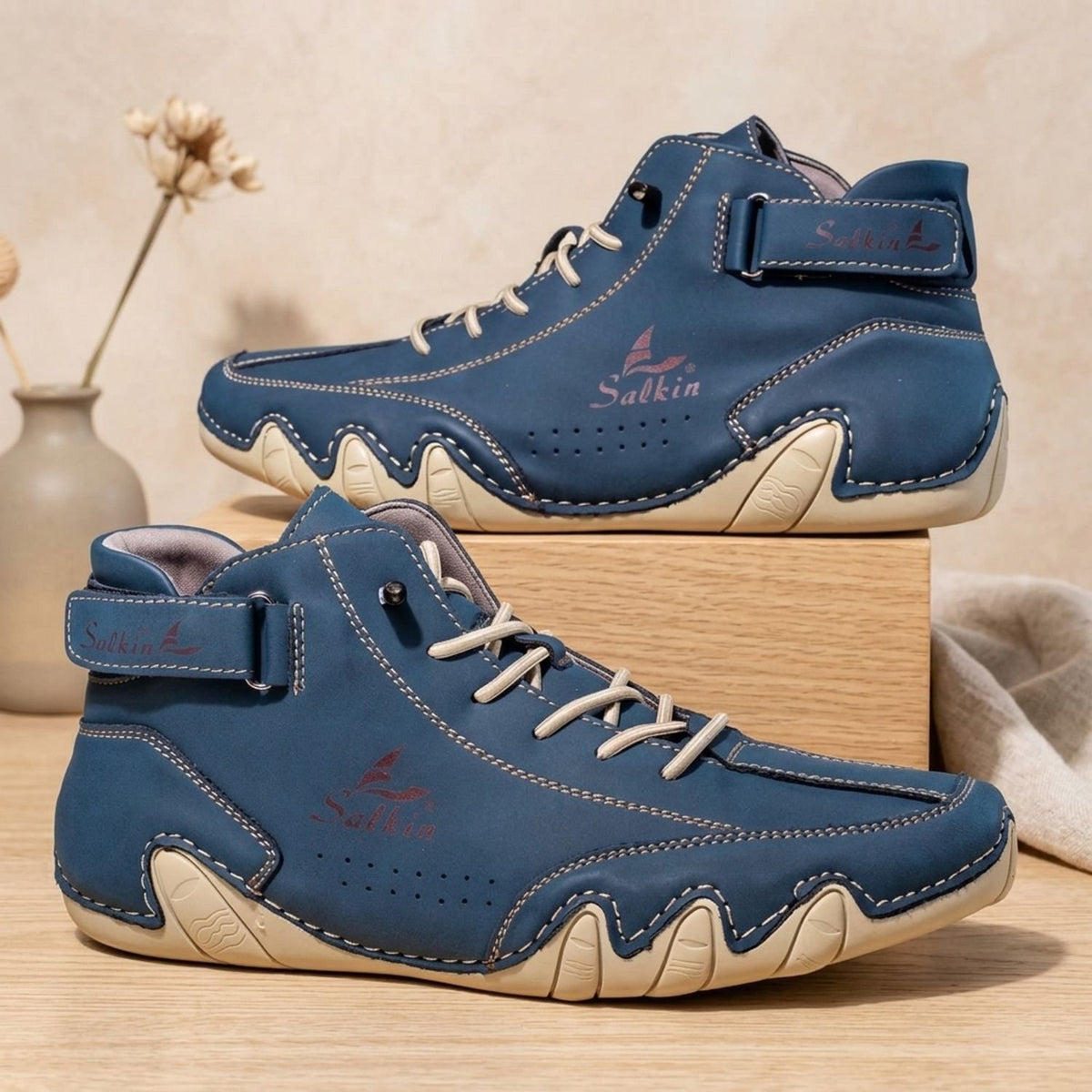 Men's High-Top Lace-Up Suede Ankle Sneakers