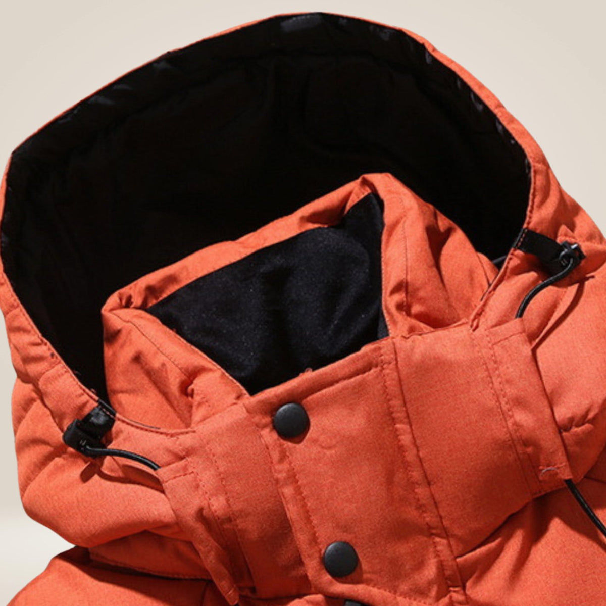 Men's Hooded Insulated Puffer Wrap-Front Winter Coat