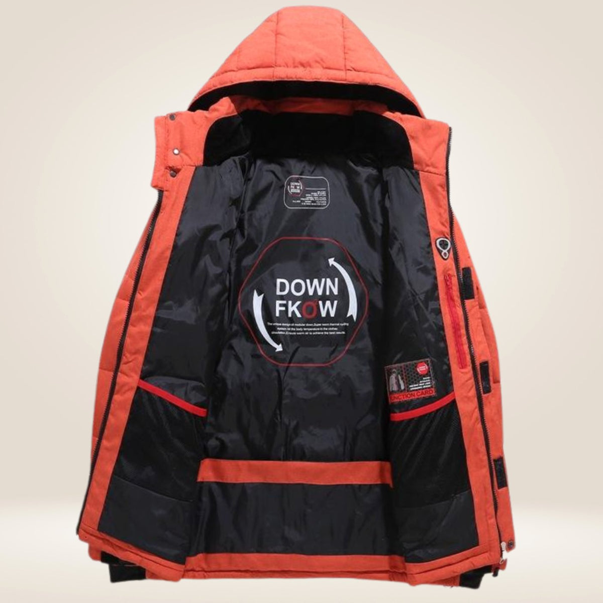 Men's Hooded Insulated Puffer Wrap-Front Winter Coat
