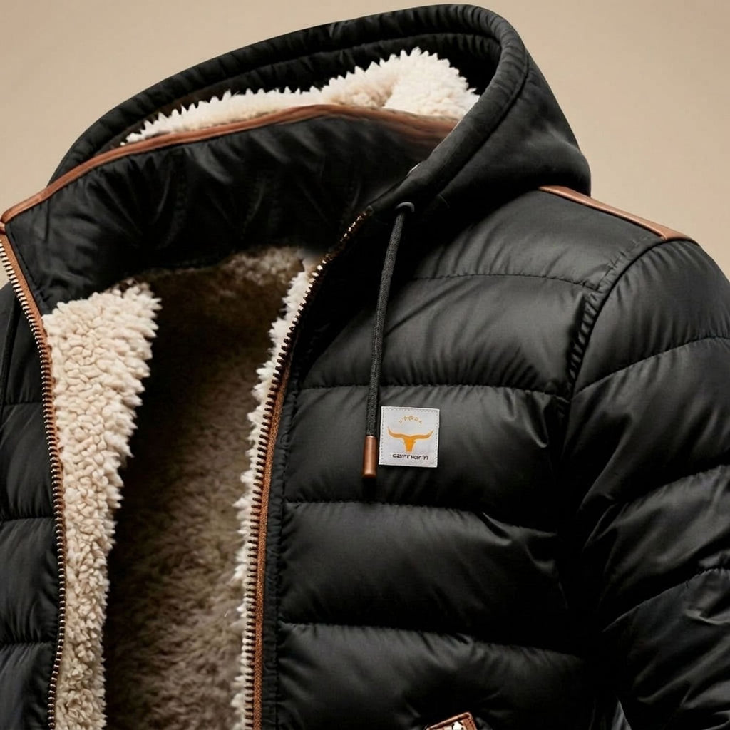Men's Insulated Hooded Puffer Winter Jacket Zip-Up