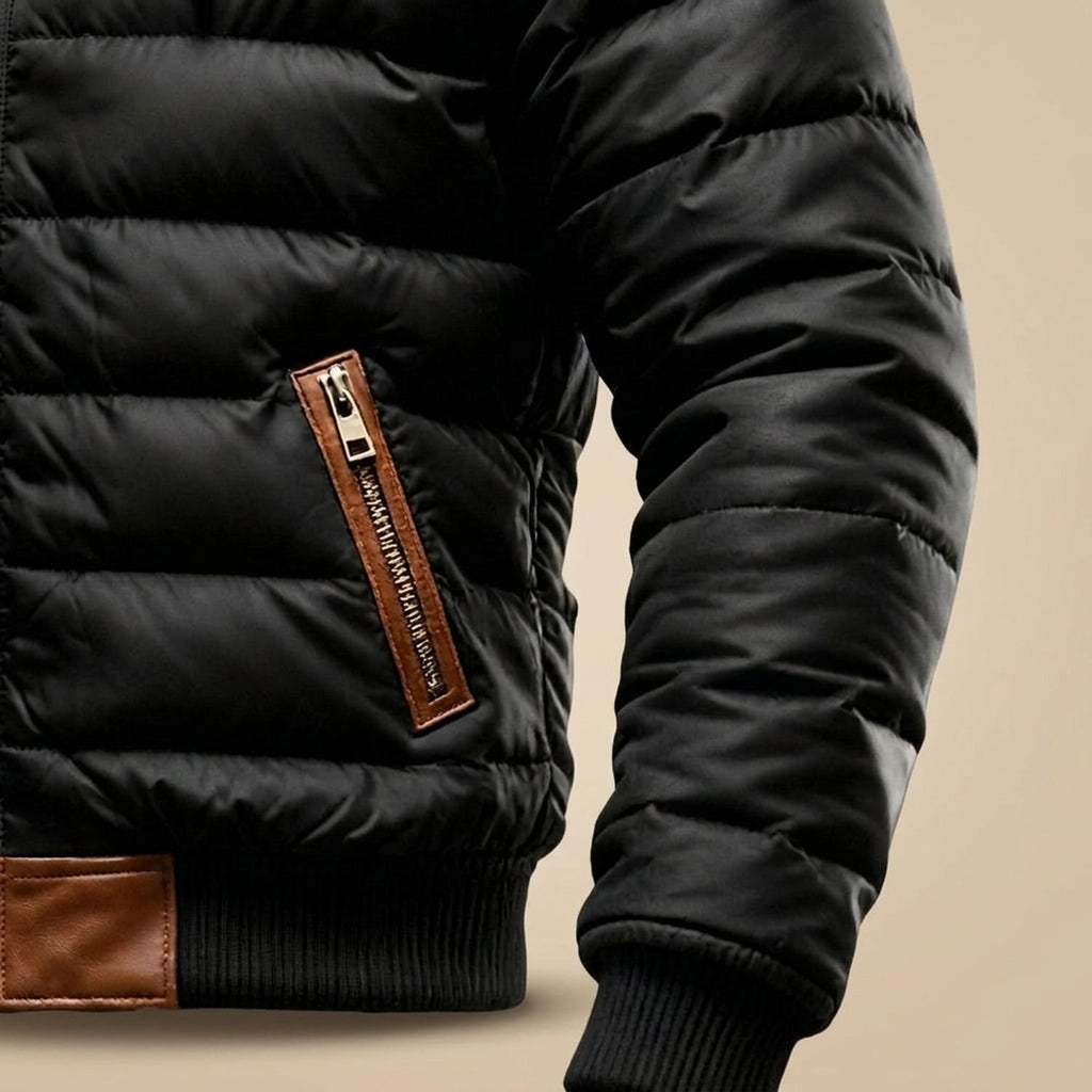 Men's Insulated Hooded Puffer Winter Jacket Zip-Up