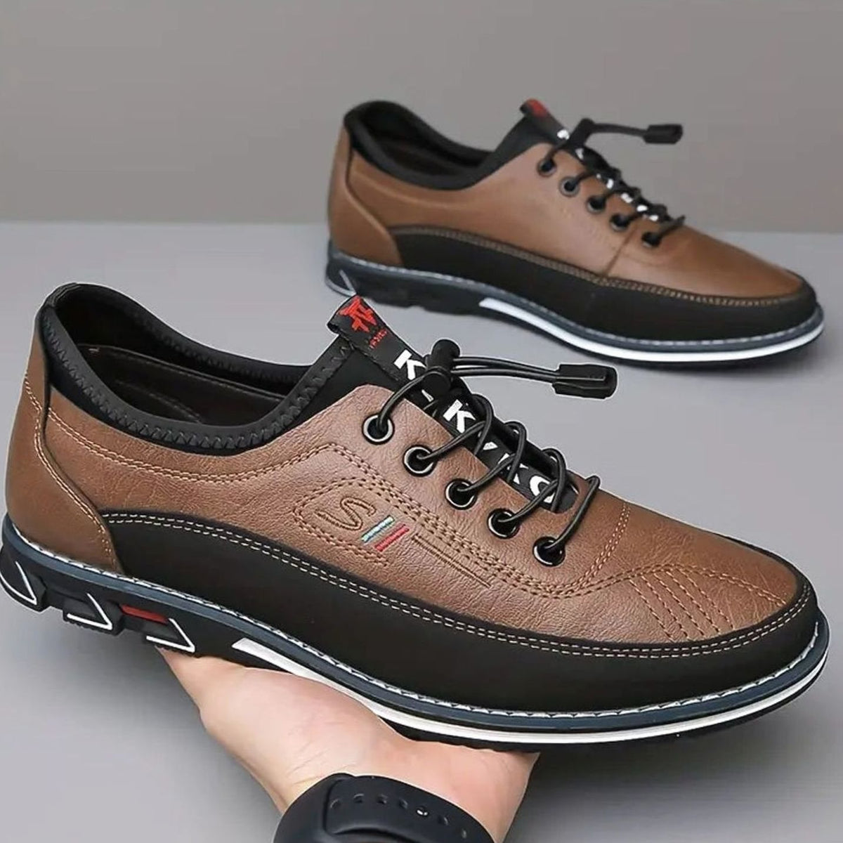 Men's Lace-Up Casual Comfort Shoes Faux Leather Low-Top