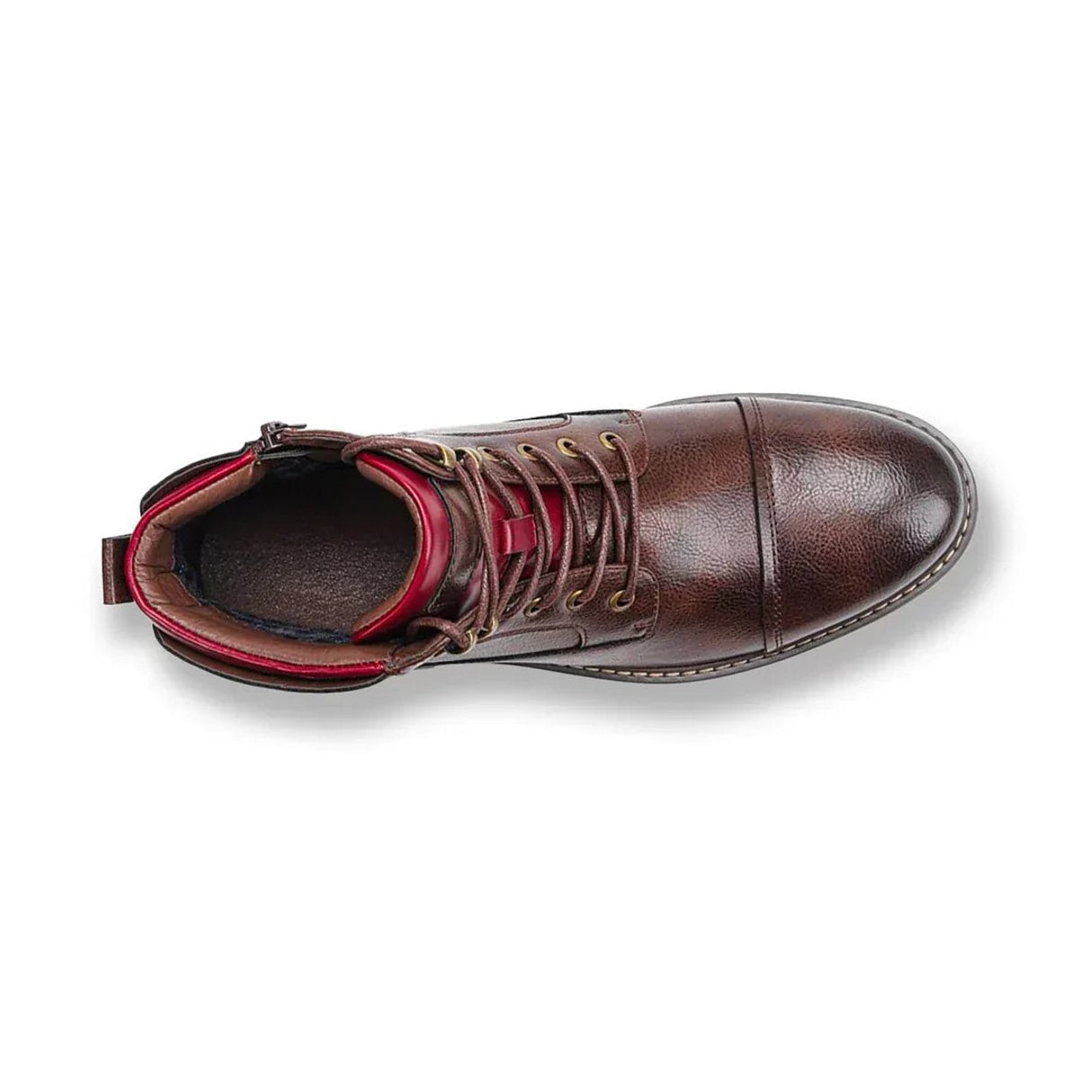 Men's Lace-Up Oxford Leather Ankle Boots Side Zip