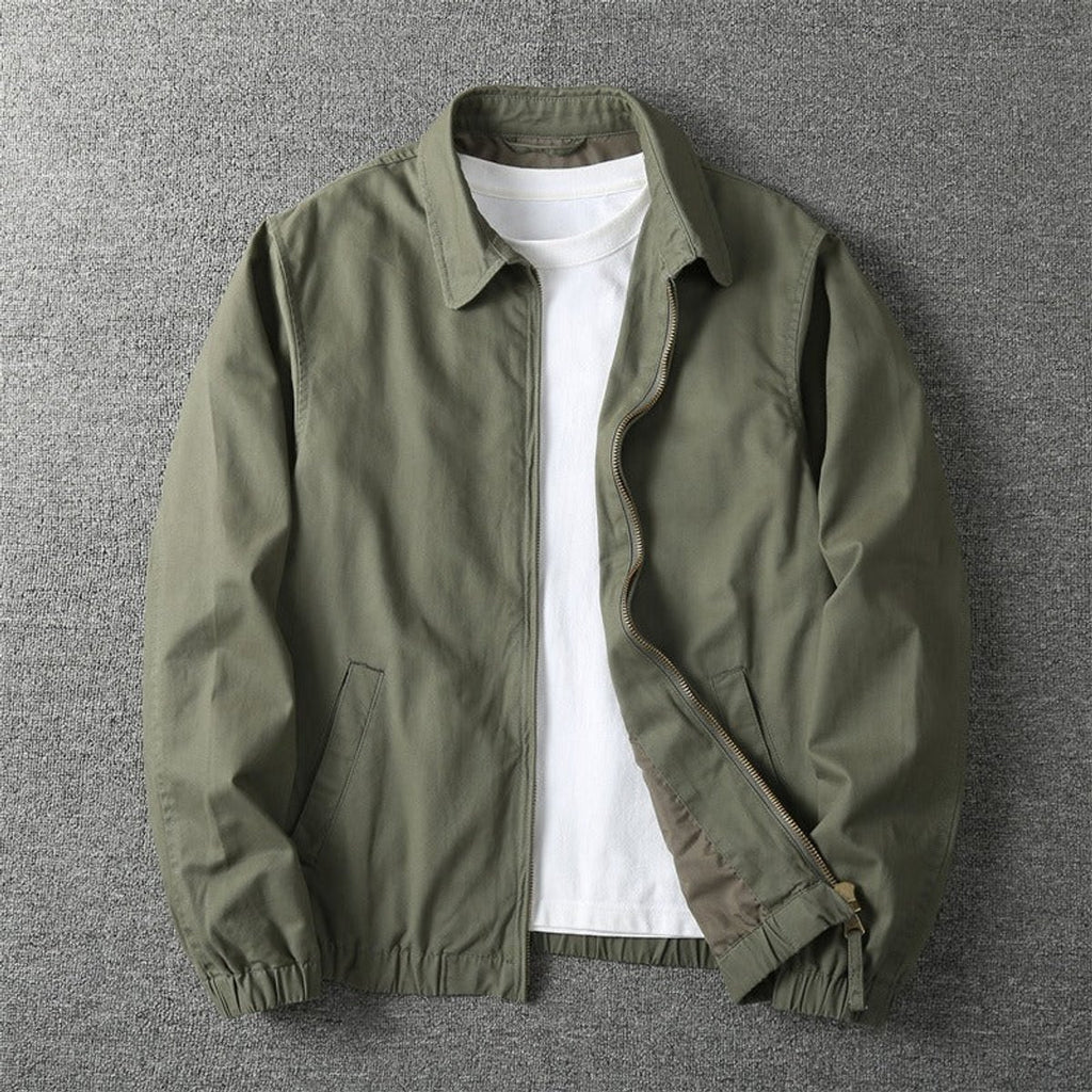 Men's Lightweight Zip-Up Bomber Mens Winter Coat Jacket - Khaki
