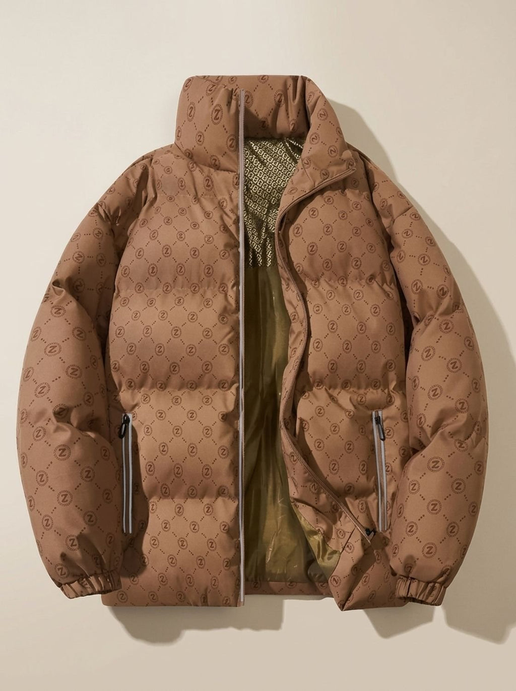 Men's Logo-Print Insulated Stand-Collar Puffer Jacket