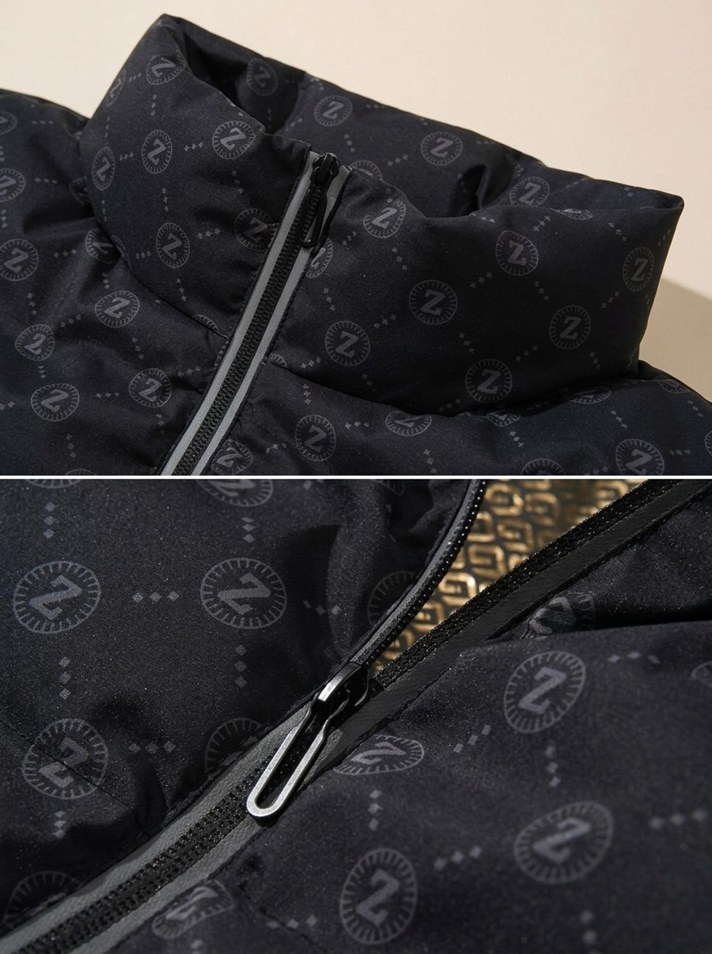 Men's Logo-Print Insulated Stand-Collar Puffer Jacket