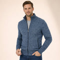 Men's Merino Wool Full-Zip Sweater - Blue