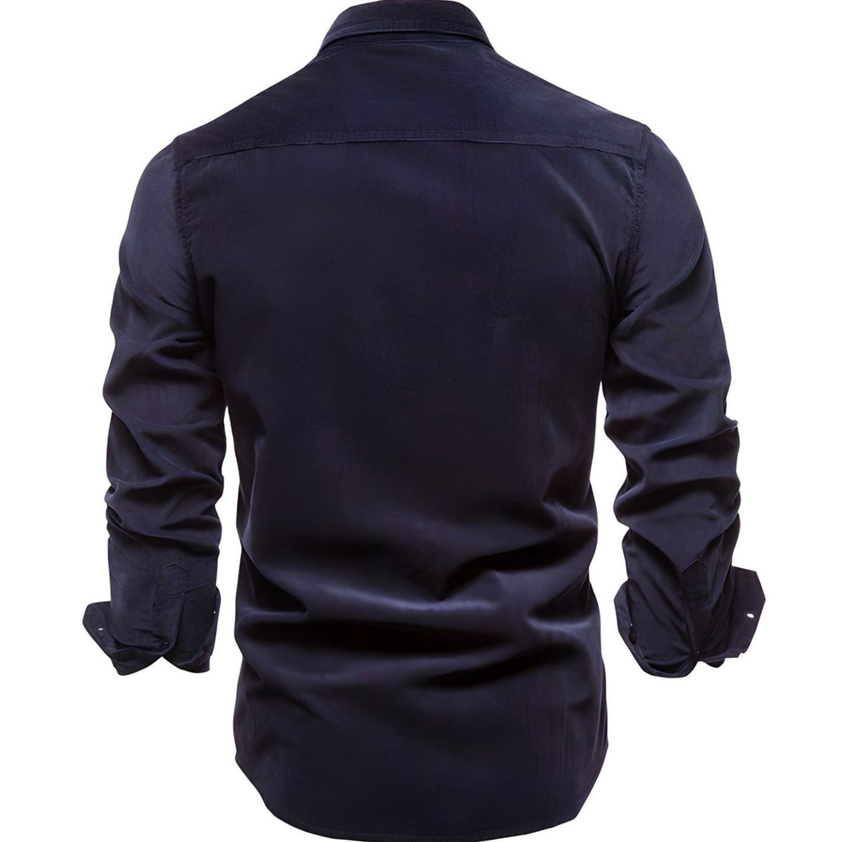 Men's Military-Style Dual-Pocket Long Sleeve Shirt