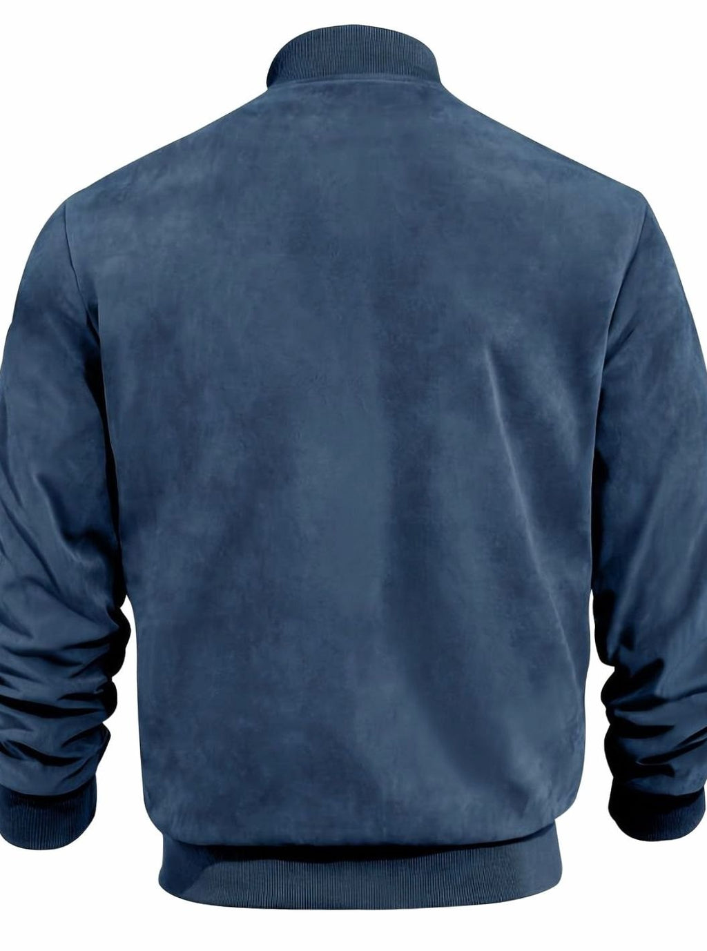 Men's Oversized Longline Suede-Feel Zip-Up Bomber Jacket
