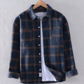 Men's Plaid Flannel Long-Sleeve Button-Down Shirt - Blue