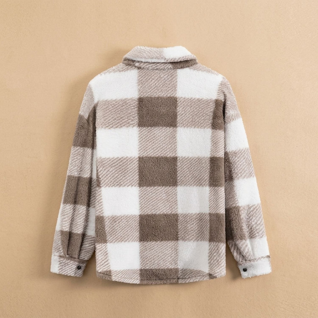 Men's Plaid Fleece Button-Front Longline Shacket Coat