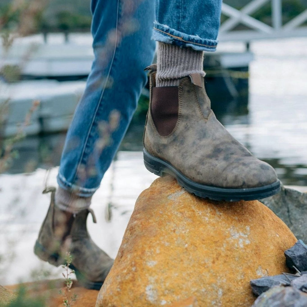 Men's Pull-Tab Slip-On Leather Chelsea Boots