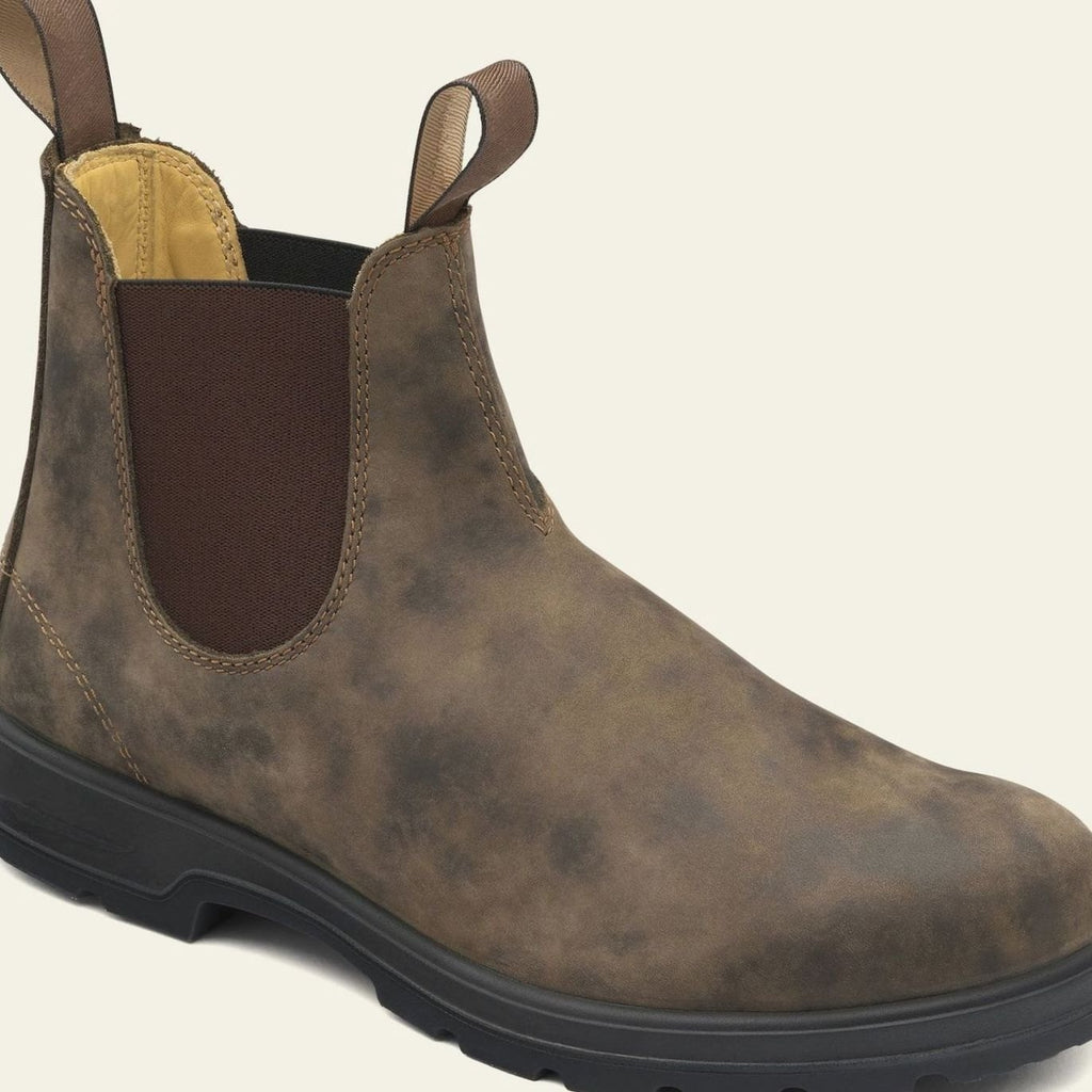 Men's Pull-Tab Slip-On Leather Chelsea Boots - Brown