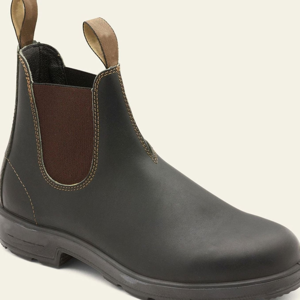 Men's Pull-Tab Slip-On Leather Chelsea Boots - Black Brown