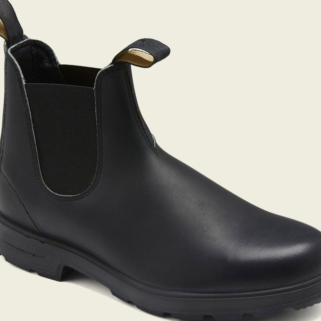 Men's Pull-Tab Slip-On Leather Chelsea Boots - Black