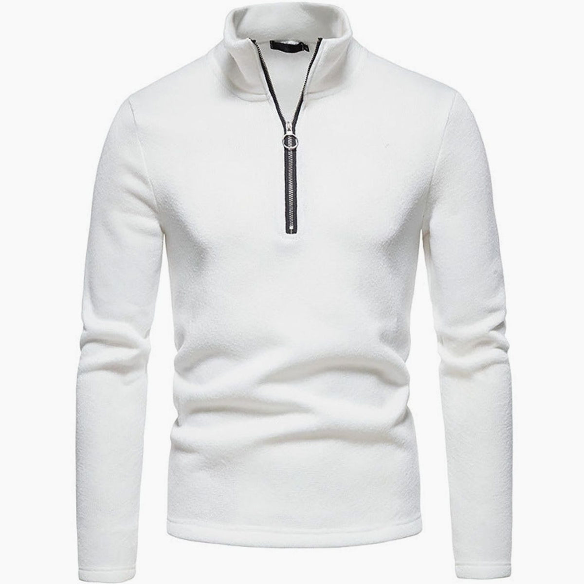 Men's Quarter-Zip Mock Neck Fine Knit Pullover Sweater