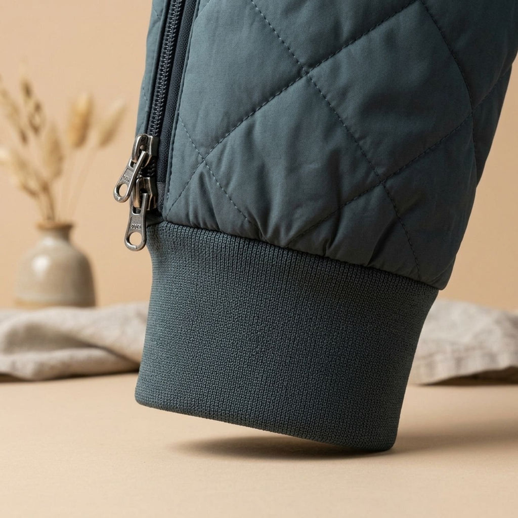 Men's Quilted Fleece-Lined Zip-Up Puffer Jacket
