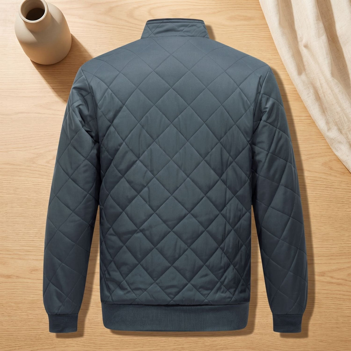 Men's Quilted Fleece-Lined Zip-Up Puffer Jacket