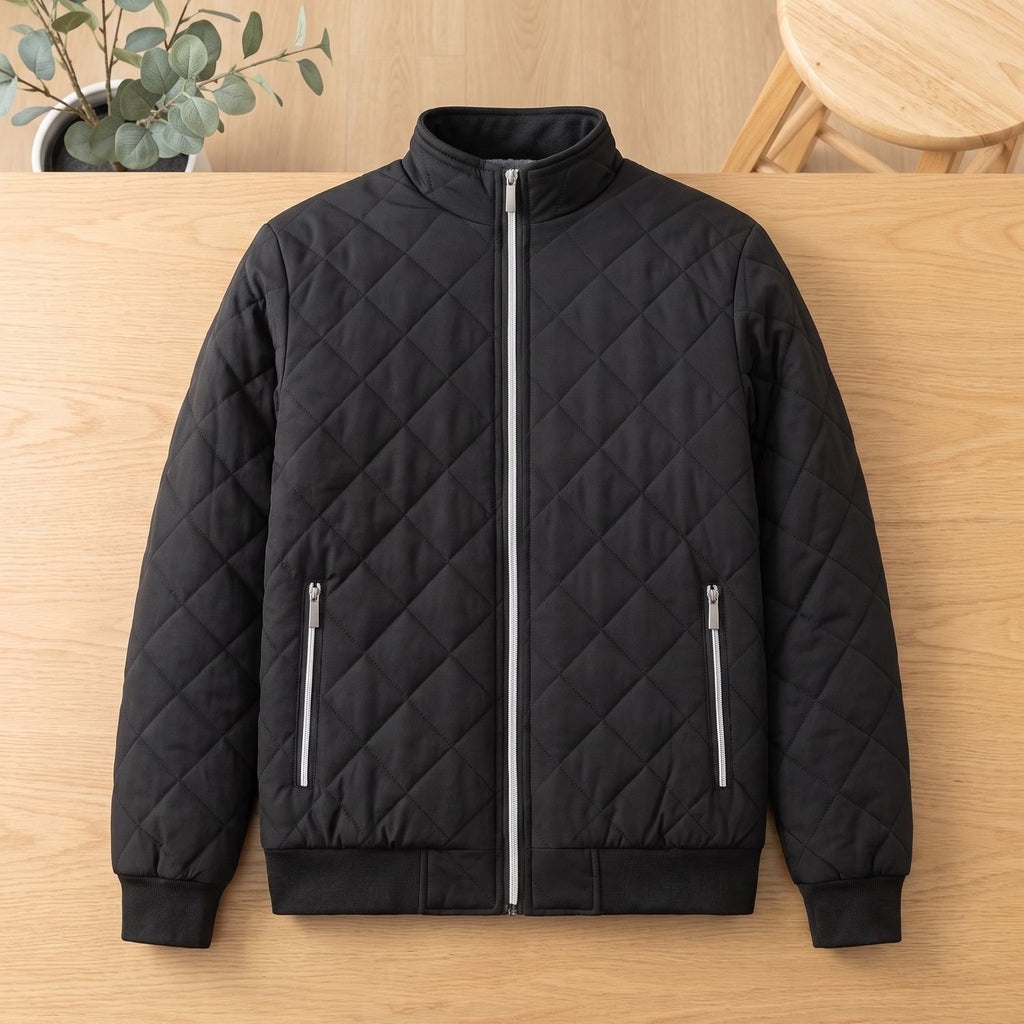 Men's Quilted Fleece-Lined Zip-Up Puffer Jacket