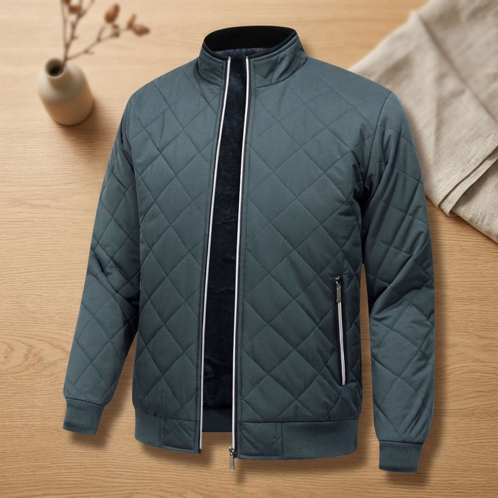 Men's Quilted Fleece-Lined Zip-Up Puffer Jacket
