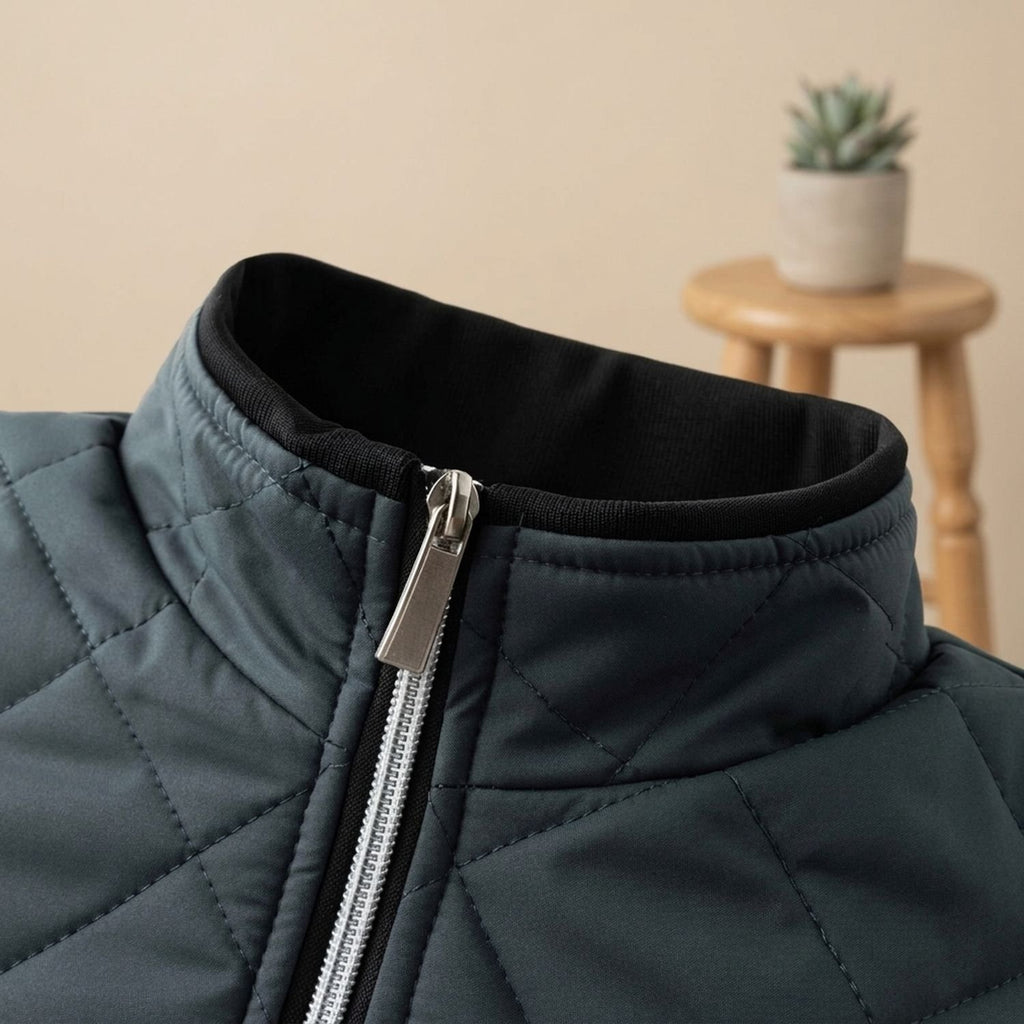 Men's Quilted Fleece-Lined Zip-Up Puffer Jacket